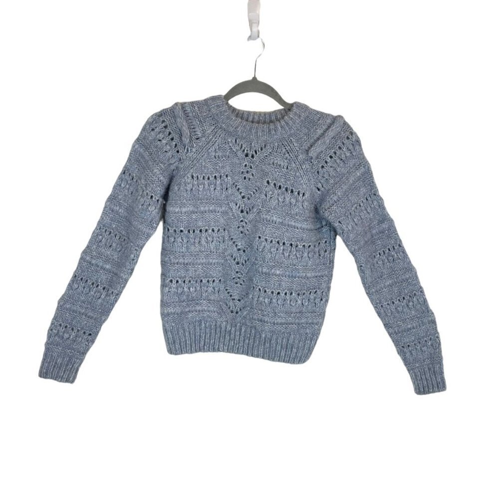 Christina Lehr Baby Alpaca Wool Blend Crew Neck Knitted Sweater Blue Size 1